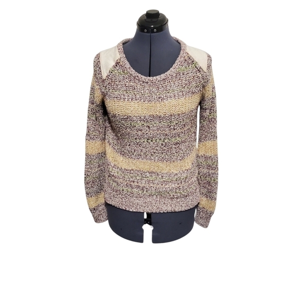 Scotch and Soda Womens Striped Knit Raglan Sleeve Sweater -Multi Color Size 2 - Picture 1 of 7